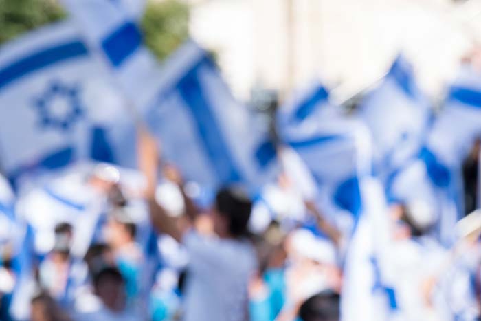 מניפים דגלים ביום ירושלים
